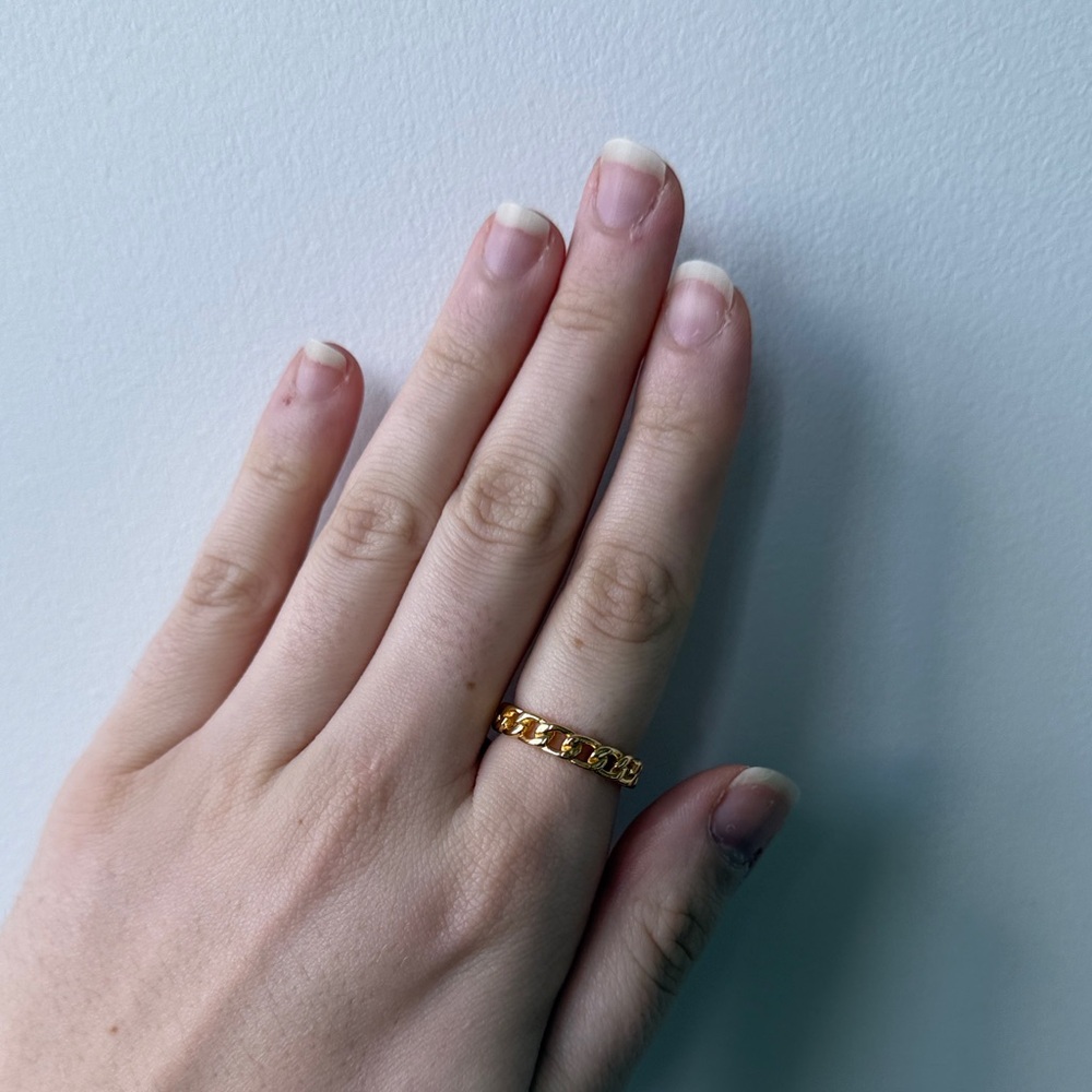 Adjustable Gold Plated Chain Ring